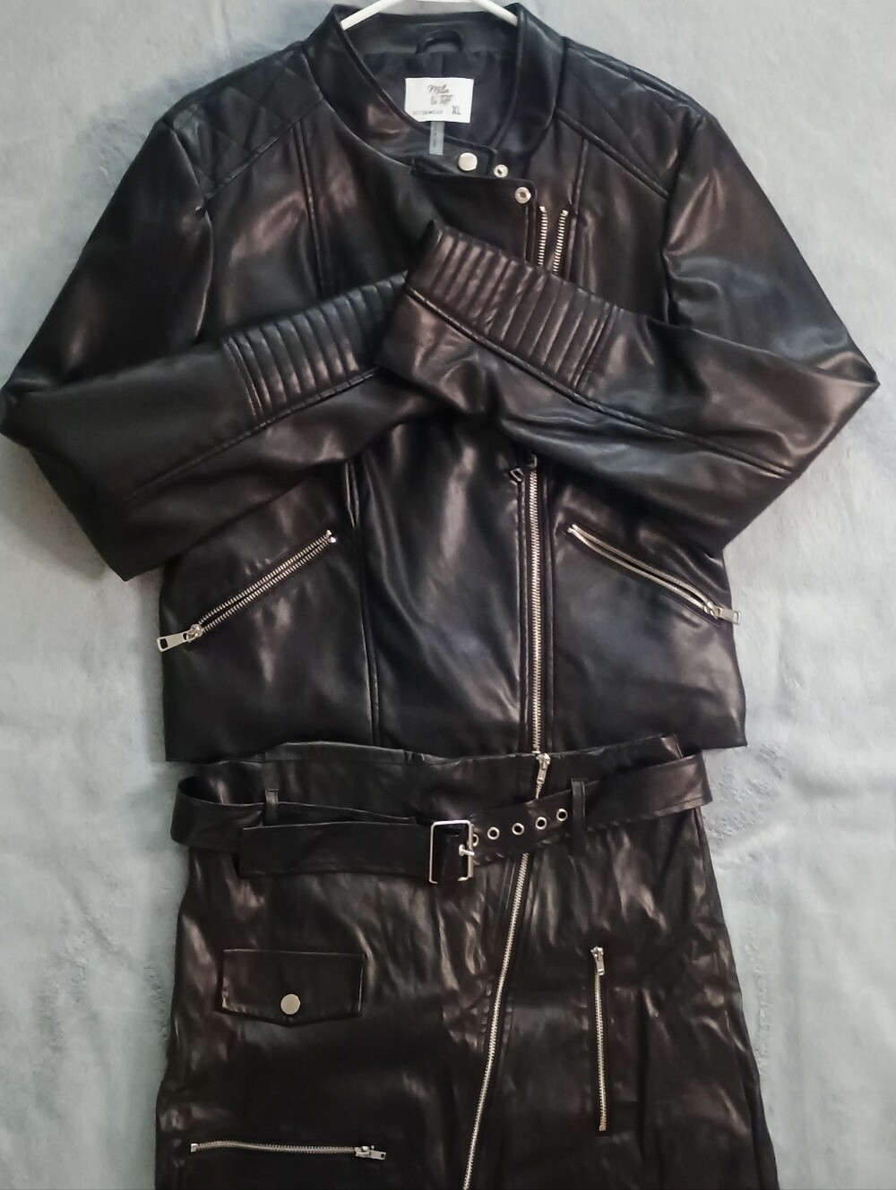 Women's Black Quilted Faux Leather Jacket Brand New No Tags